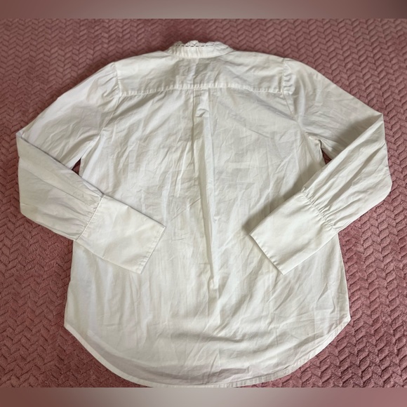 J. Crew White Lace Trim Blouse - Picture 3 of 6